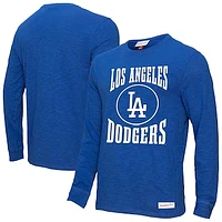 Men's Mitchell & Ness Royal Los Angeles Dodgers Arched Logo Slub Long Sleeve T-Shirt