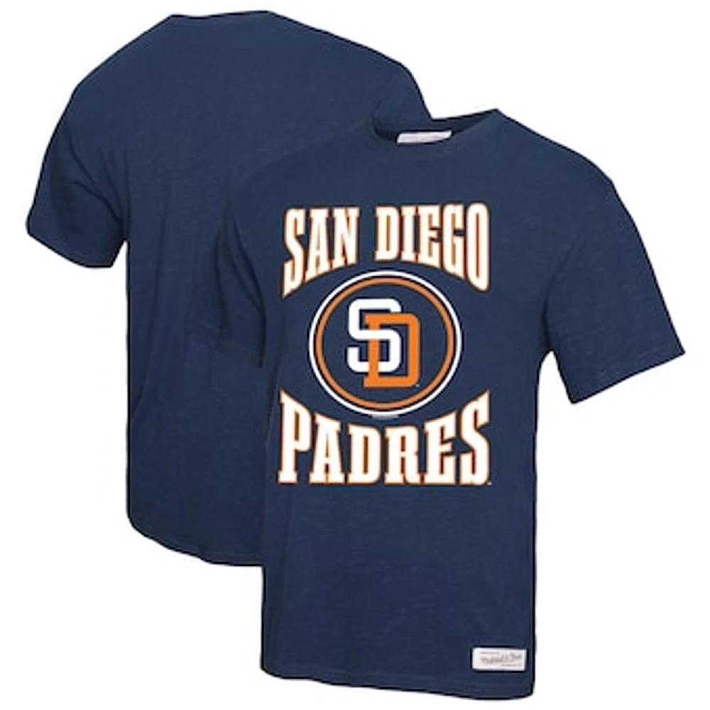 Men's Mitchell & Ness Navy San Diego Padres Arched Logo Slub T-Shirt