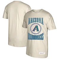 Men's Mitchell & Ness Cream Arizona Diamondbacks Arched Logo Slub T-Shirt