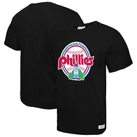 Men's Mitchell & Ness Black Philadelphia Phillies Logo Slub T-Shirt