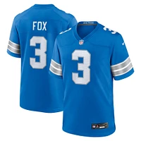 Men's Nike Jack Fox  Blue Detroit Lions Team Game Jersey