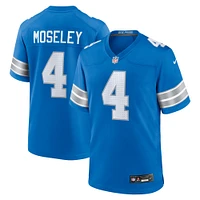 Men's Nike Emmanuel Moseley  Blue Detroit Lions Team Game Jersey