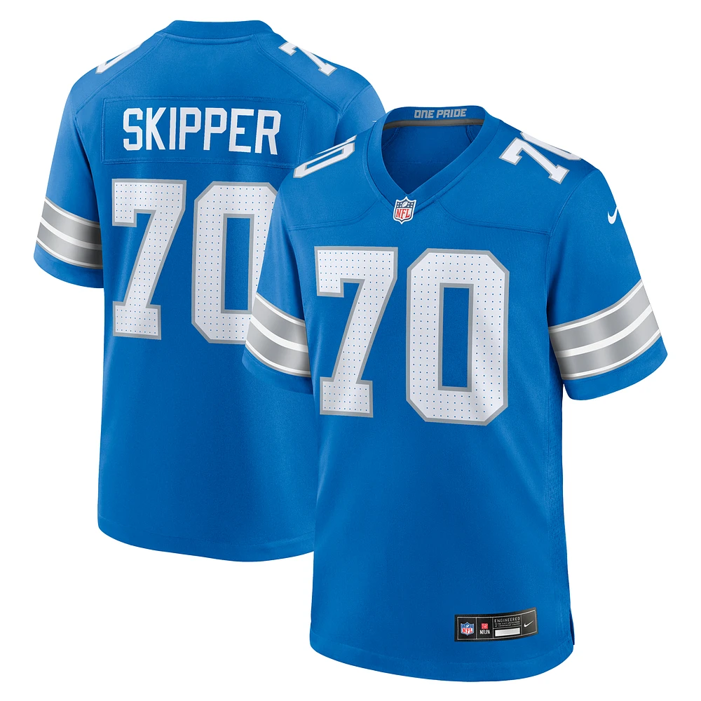 Men's Nike Dan Skipper  Blue Detroit Lions Team Game Jersey