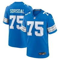 Men's Nike Colby Sorsdal  Blue Detroit Lions Team Game Jersey