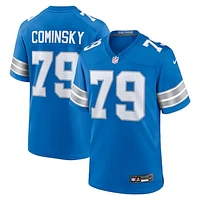 Men's Nike John Cominsky  Blue Detroit Lions Team Game Jersey