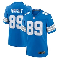 Men's Nike Brock Wright  Blue Detroit Lions Team Game Jersey