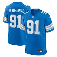 Men's Nike Levi Onwuzurike  Blue Detroit Lions Team Game Jersey