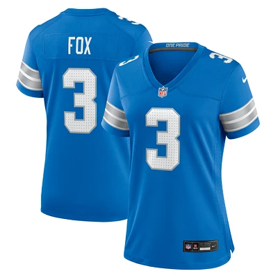 Women's Nike Jack Fox  Blue Detroit Lions Team Game Jersey