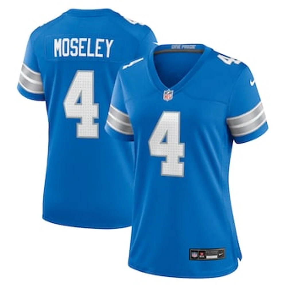 Women's Nike Emmanuel Moseley  Blue Detroit Lions Team Game Jersey