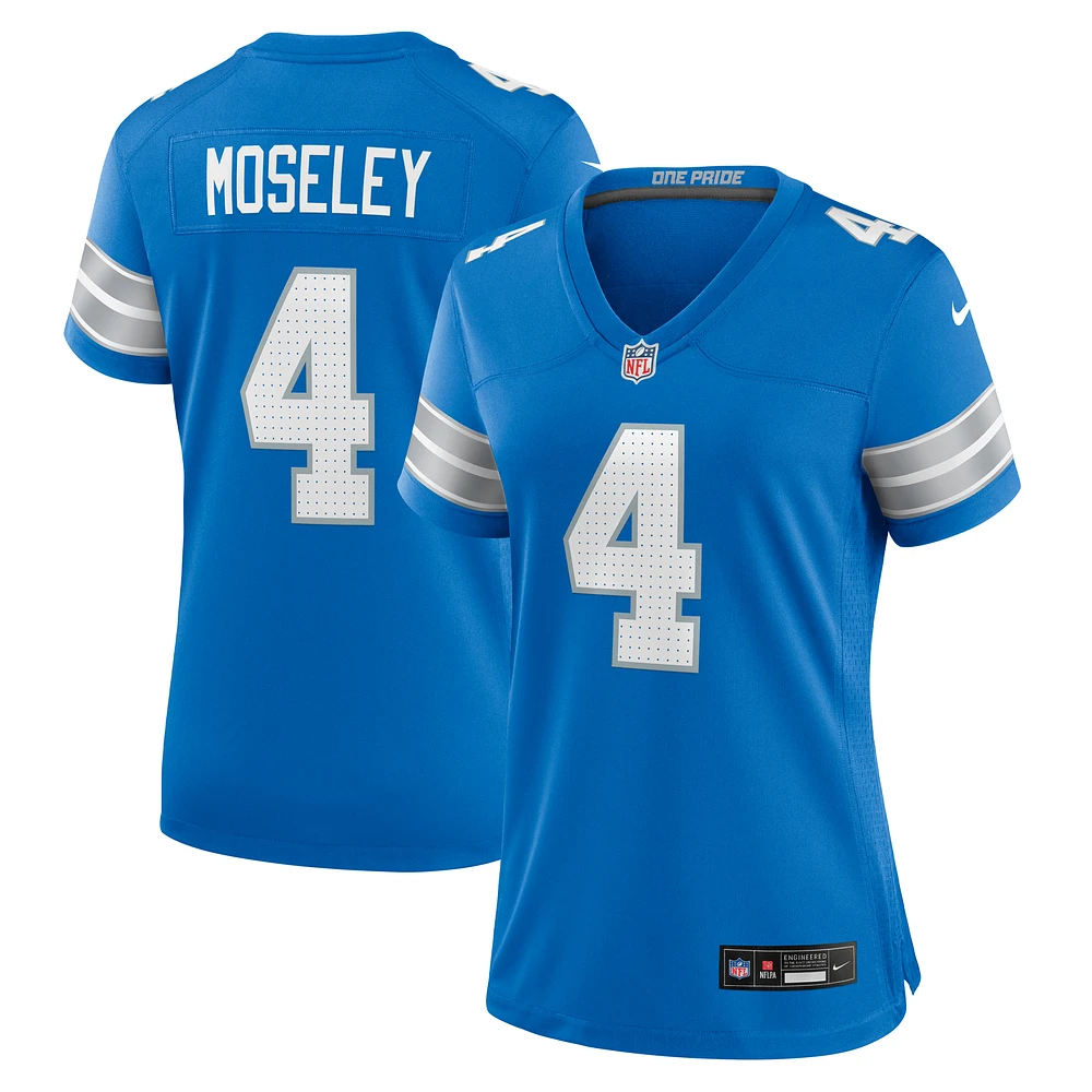 Women's Nike Emmanuel Moseley  Blue Detroit Lions Team Game Jersey