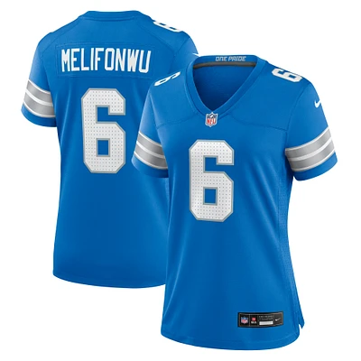 Women's Nike Ifeatu Melifonwu  Blue Detroit Lions Team Game Jersey