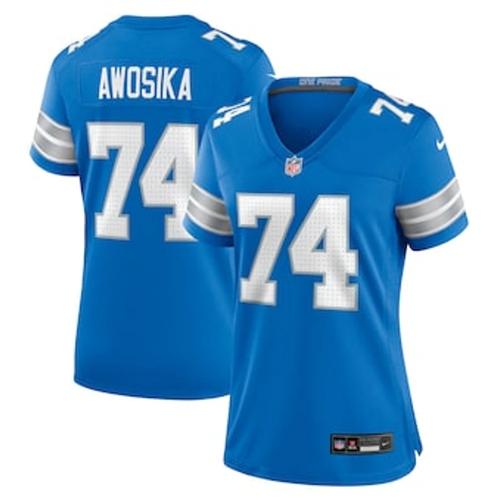 Women's Nike Kayode Awosika  Blue Detroit Lions Team Game Jersey