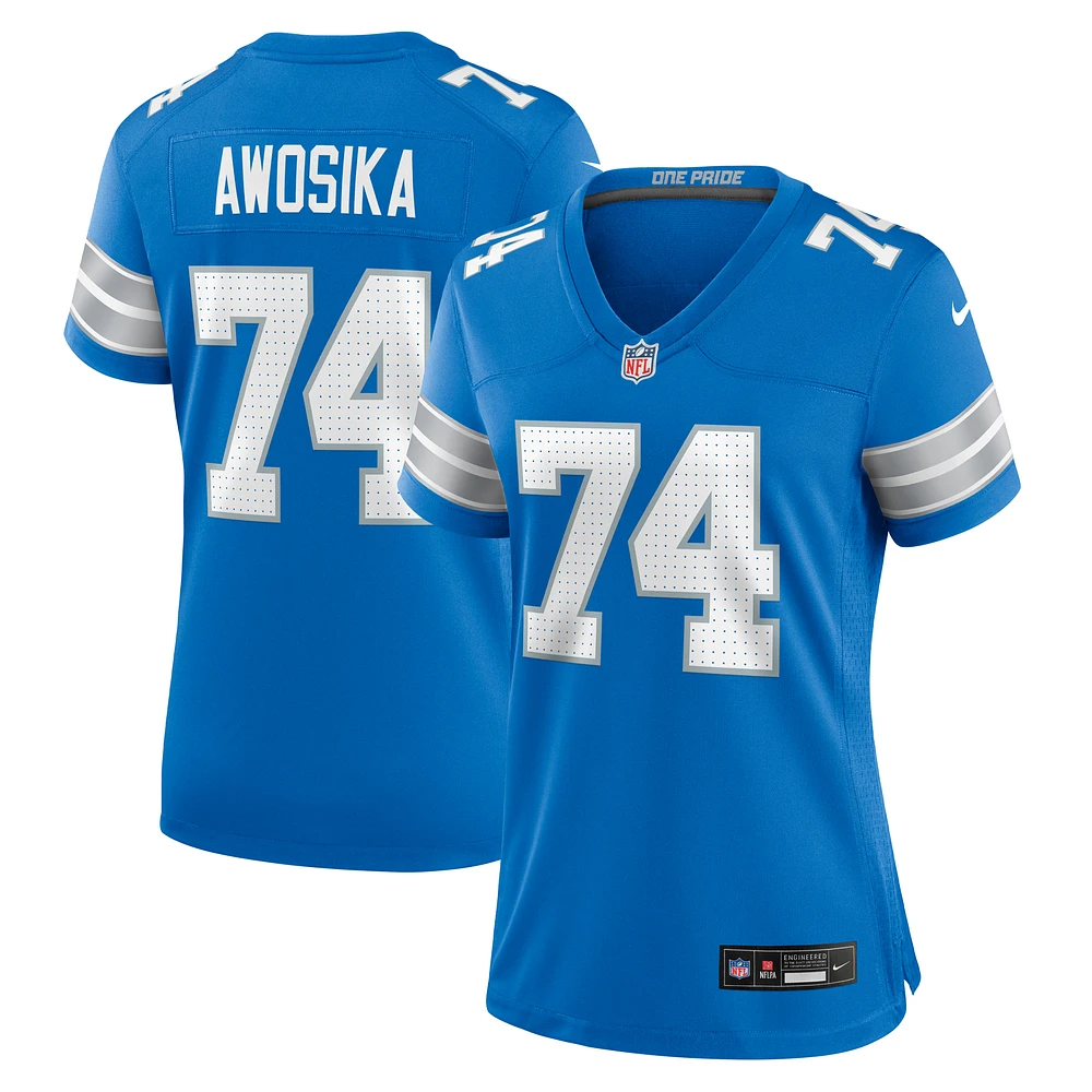 Women's Nike Kayode Awosika  Blue Detroit Lions Team Game Jersey