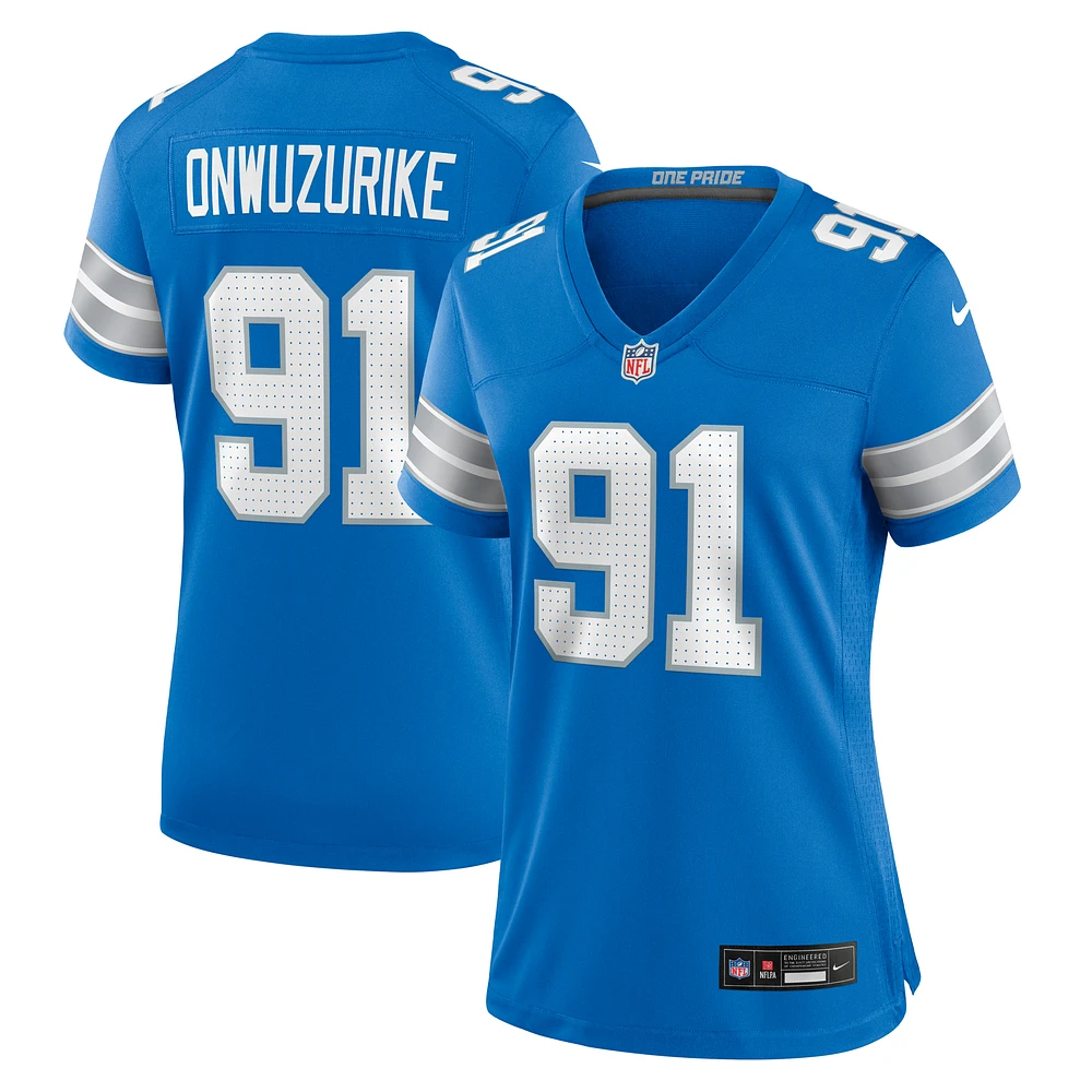 Women's Nike Levi Onwuzurike  Blue Detroit Lions Team Game Jersey