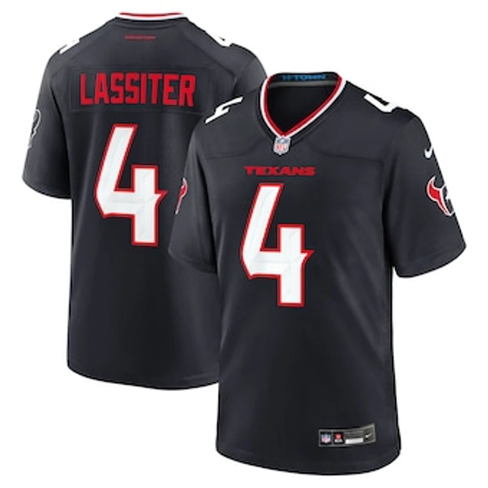 Men's Nike Kamari Lassiter  Navy Houston Texans Team Game Jersey