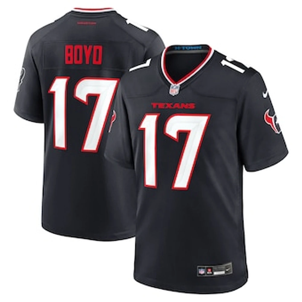 Men's Nike Kris Boyd  Navy Houston Texans Team Game Jersey