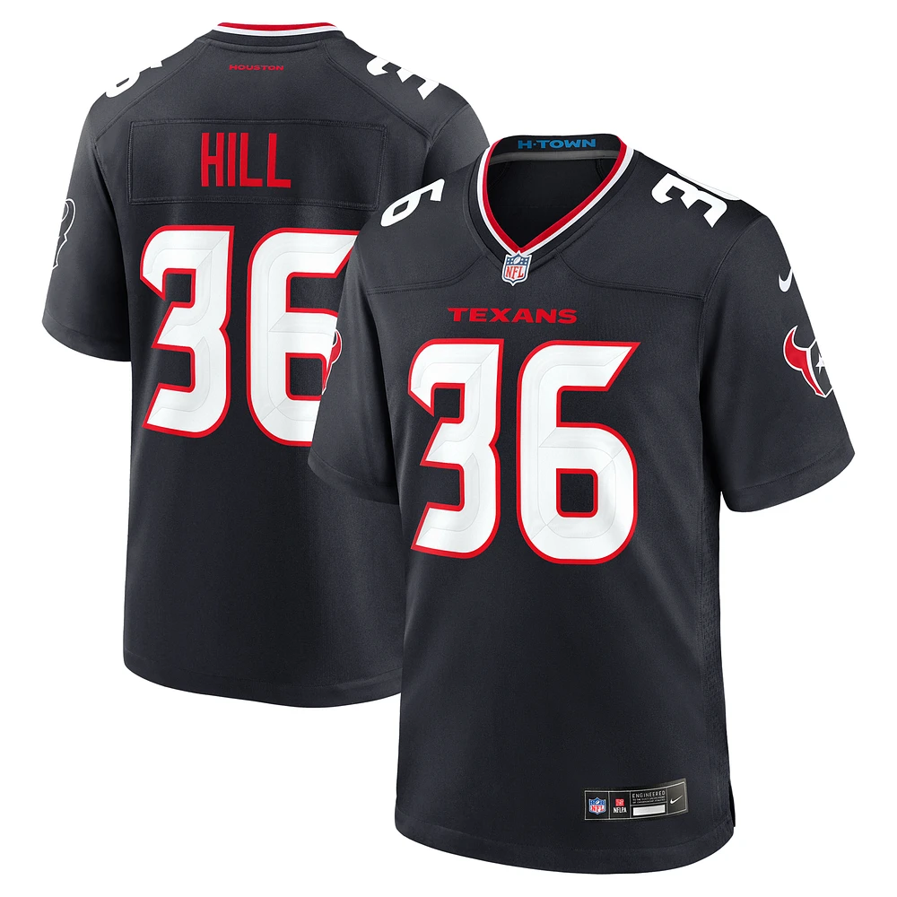 Men's Nike Brandon Hill  Navy Houston Texans Team Game Jersey