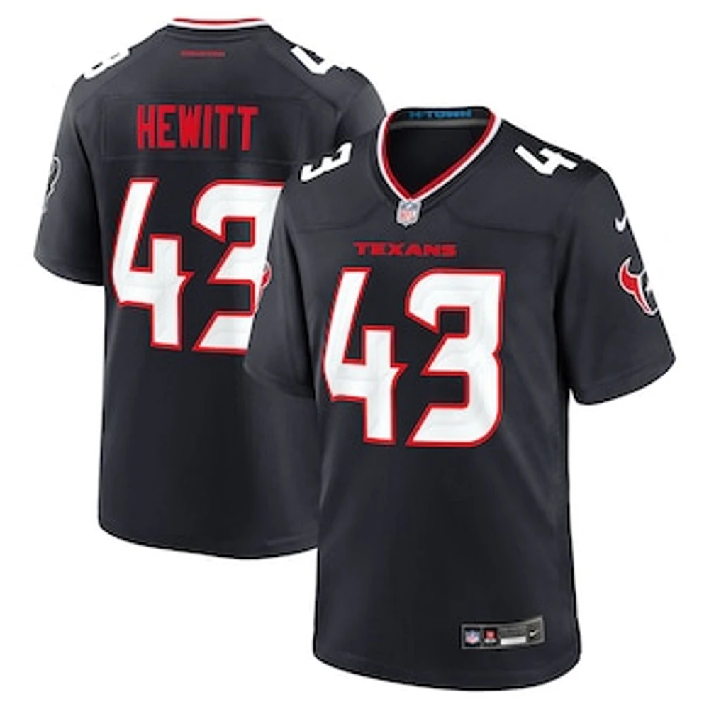 Men's Nike Neville Hewitt  Navy Houston Texans Team Game Jersey