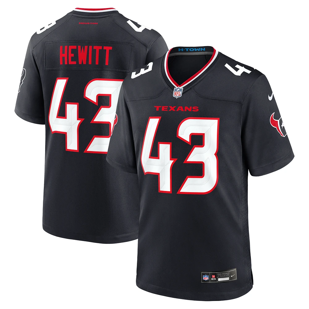 Men's Nike Neville Hewitt  Navy Houston Texans Team Game Jersey