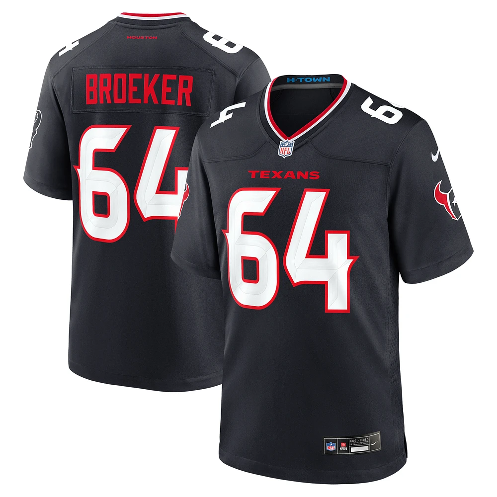 Men's Nike Nick Broeker  Navy Houston Texans Team Game Jersey