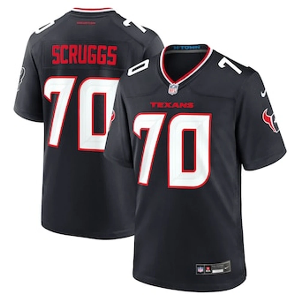 Men's Nike Juice Scruggs  Navy Houston Texans Team Game Jersey