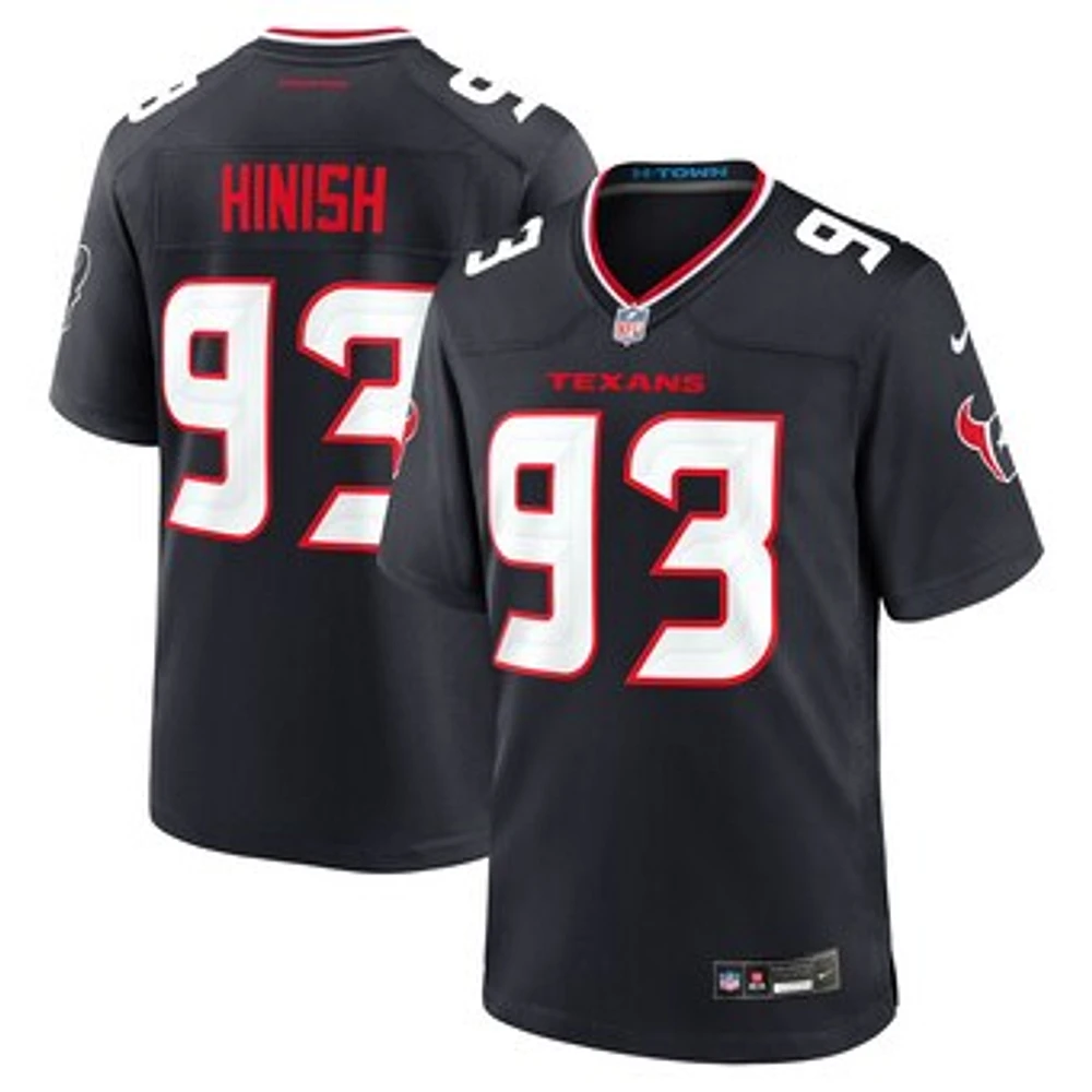 Men's Nike Kurt Hinish  Navy Houston Texans Team Game Jersey