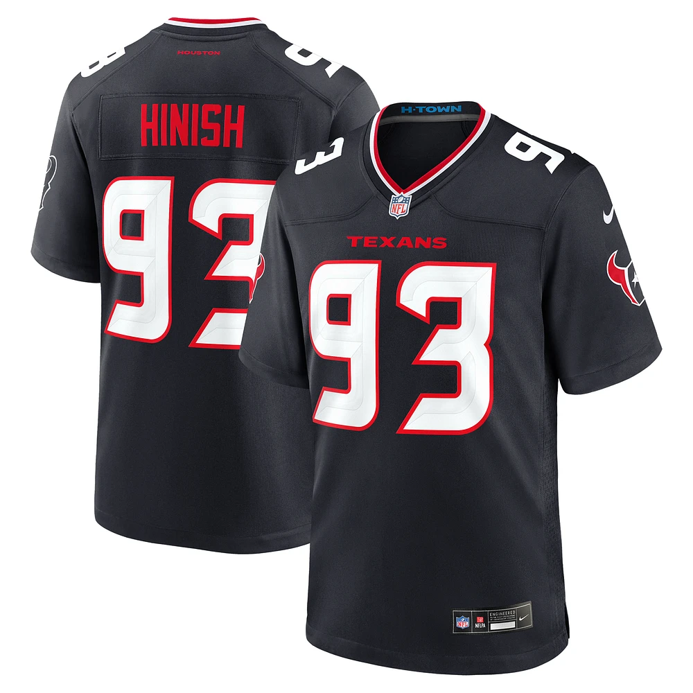 Men's Nike Kurt Hinish Navy Houston Texans Team Game Jersey
