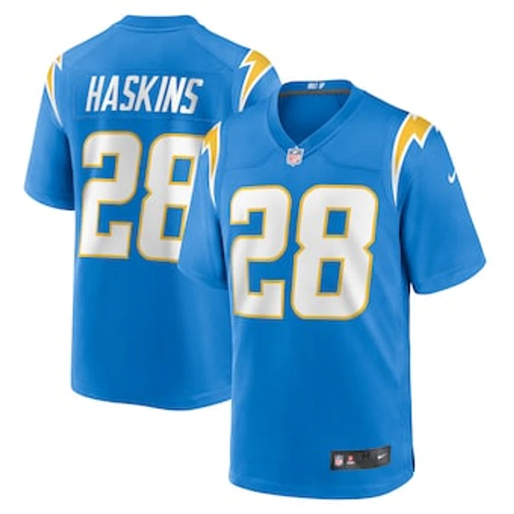 Men's Nike Hassan Haskins  Powder Blue Los Angeles Chargers Team Game Jersey