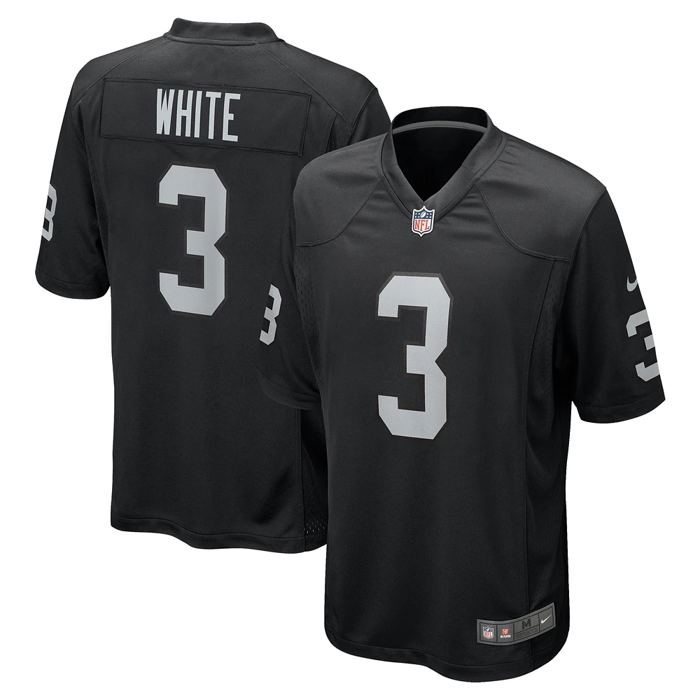 Men's Nike Zamir White  Black Las Vegas Raiders Team Game Jersey