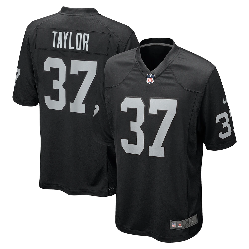 Men's Nike Trey Taylor  Black Las Vegas Raiders Team Game Jersey