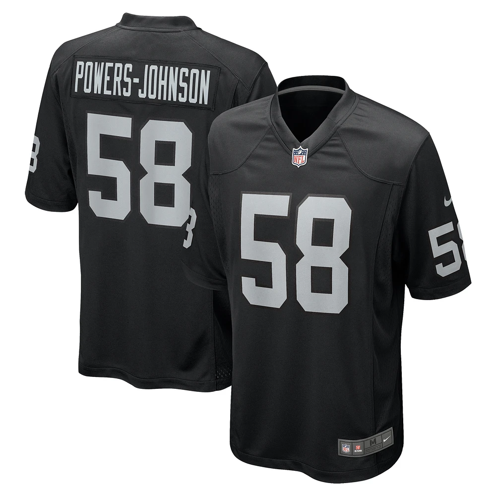 Men's Nike Jackson Powers-Johnson  Black Las Vegas Raiders Team Game Jersey