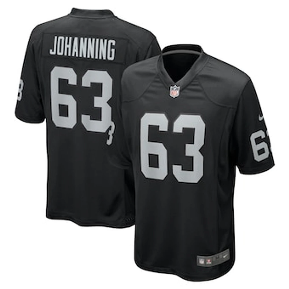 Men's Nike Jake Johanning  Black Las Vegas Raiders Team Game Jersey