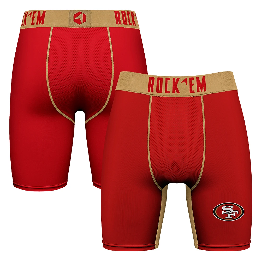 Men's Rock Em Socks Scarlet San Francisco 49ers Primary Logo Boxer Briefs