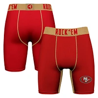 Men's Rock Em Socks Scarlet San Francisco 49ers Primary Logo Boxer Briefs