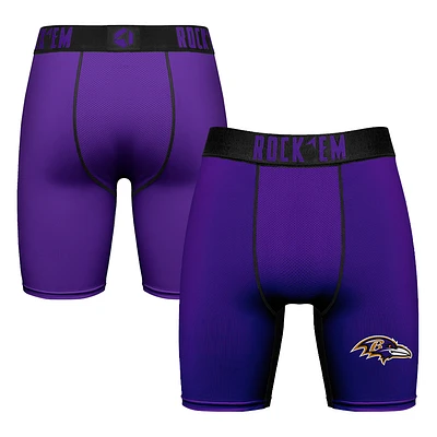 Men's Rock Em Socks Purple Baltimore Ravens Primary Logo Boxer Briefs