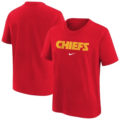 Youth Nike Red Kansas City Chiefs Team Wordmark T-Shirt
