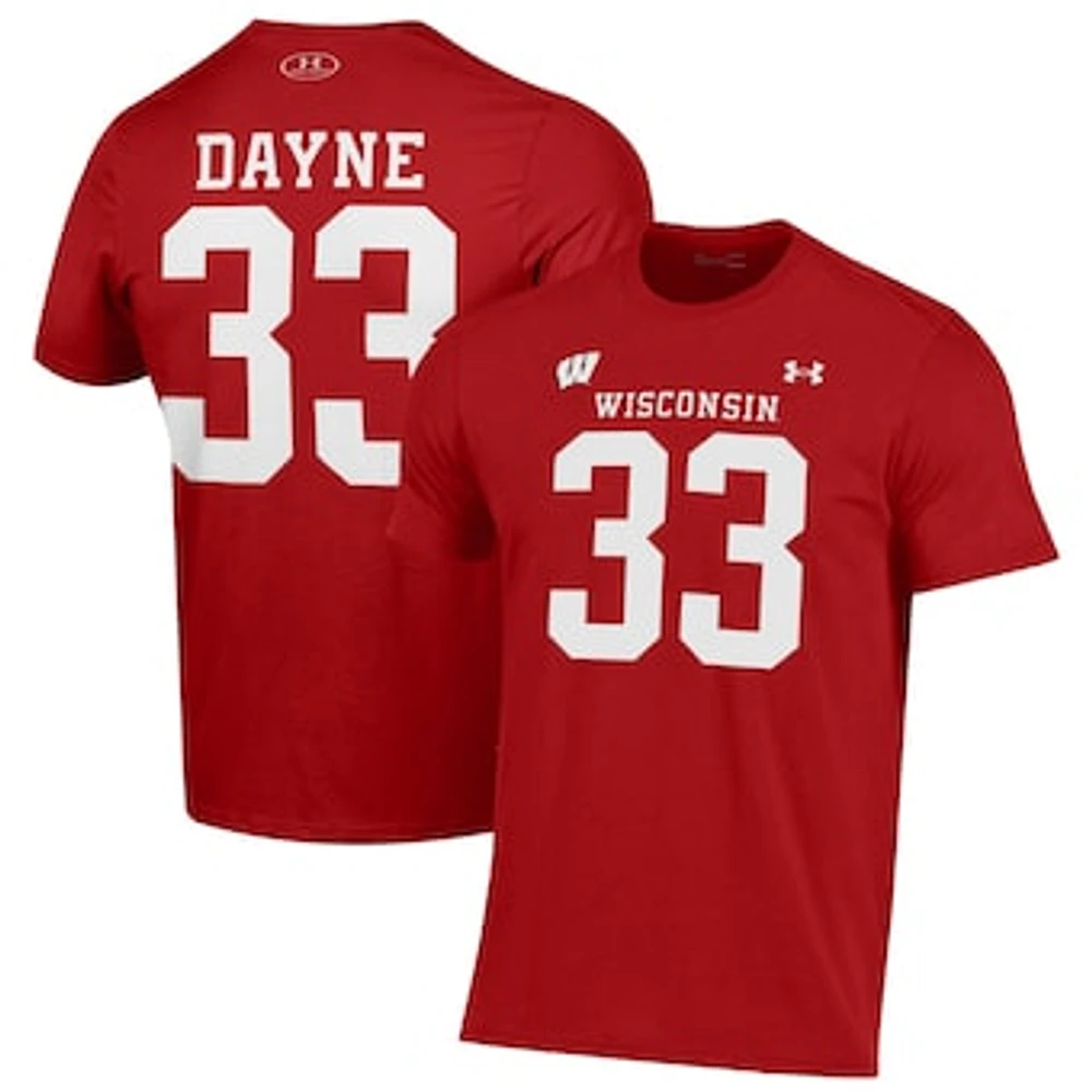 Men's Under Armour Ron Dayne Red Wisconsin Badgers Name & Number T-Shirt