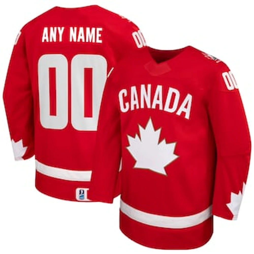 Youth Red Hockey Canada Alternate Replica Custom Jersey