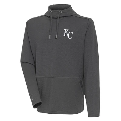 Men's Antigua  Pewter Kansas City Royals Pullover Hoodie