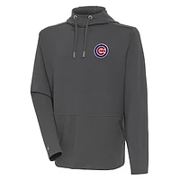 Men's Antigua  Pewter Chicago Cubs Pullover Hoodie