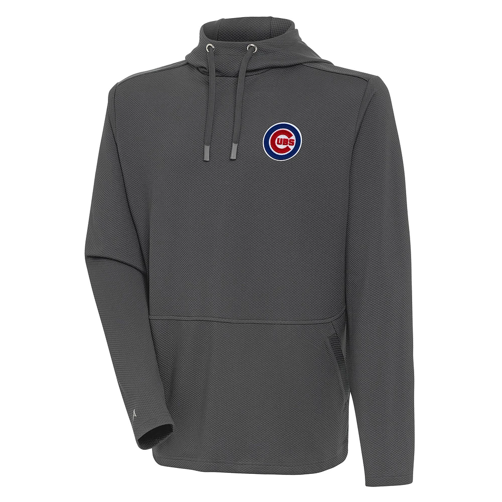 Men's Antigua Pewter Chicago Cubs Pullover Hoodie