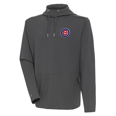 Men's Antigua  Pewter Chicago Cubs Pullover Hoodie