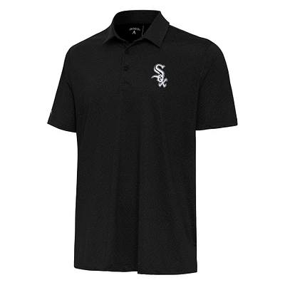 Men's Antigua Black Chicago White Sox Whirl Polo