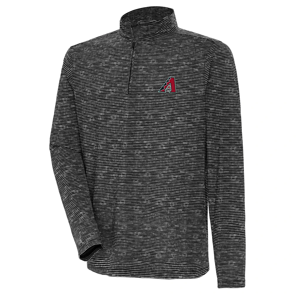 Men's Antigua Heather Black Arizona Diamondbacks Quarter-Zip Top