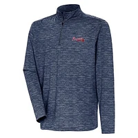 Men's Antigua  Heather Navy Atlanta Braves Quarter-Zip Top