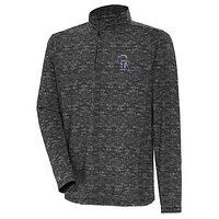 Men's Antigua  Heather Black Colorado Rockies Quarter-Zip Top