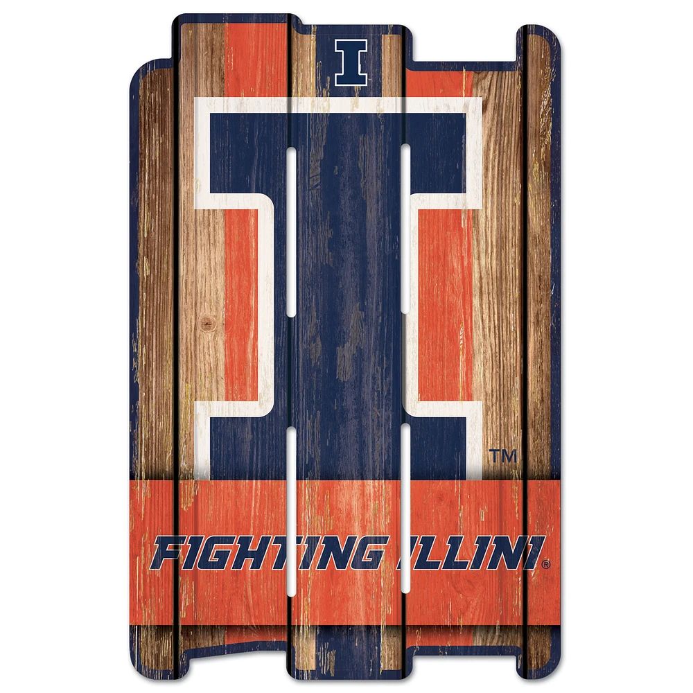 WinCraft Illinois Fighting Illini 11" x 17" Wood Plank Sign