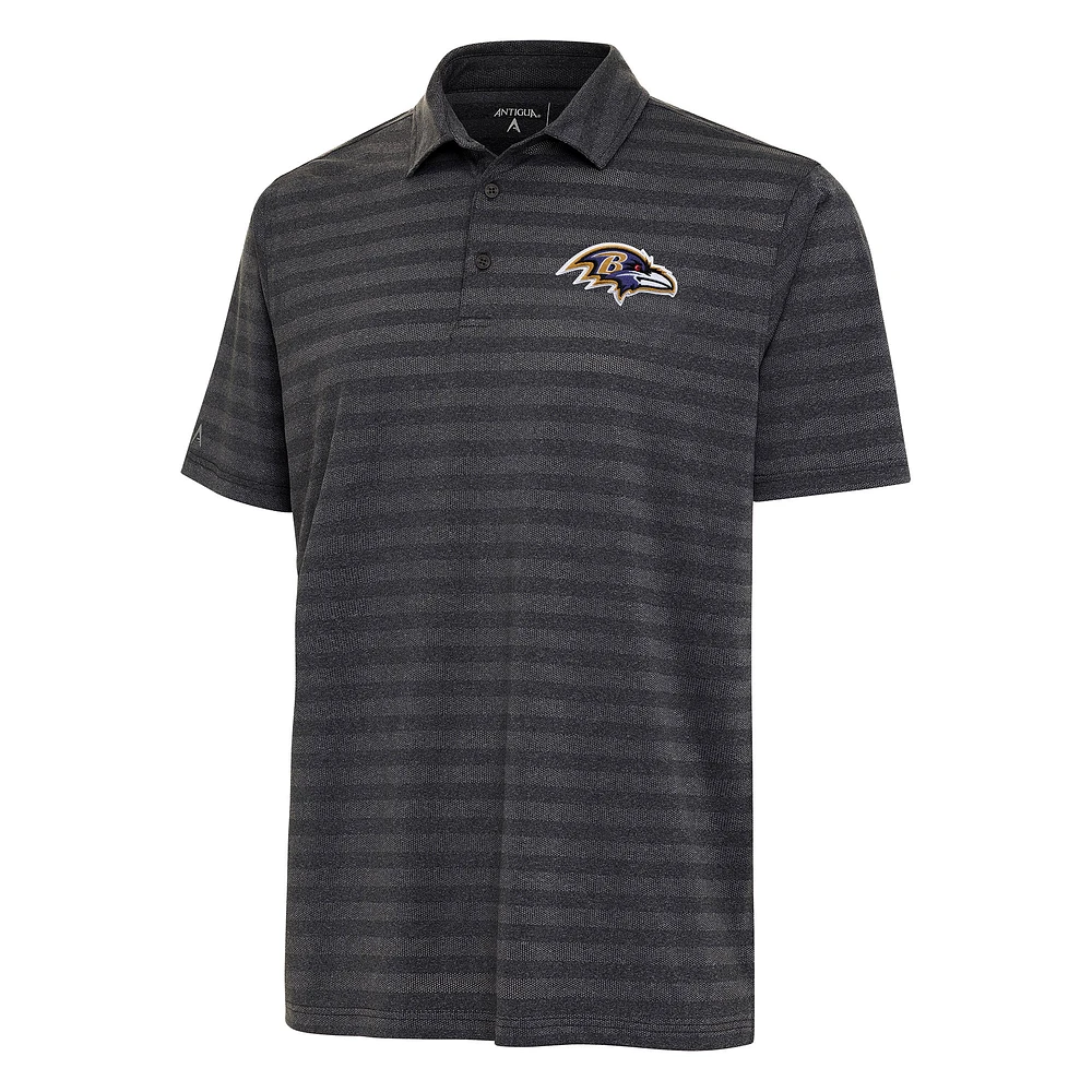 Men's Antigua Heather Black Baltimore Ravens Urge Polo