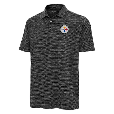 Men's Antigua  Heather Black Pittsburgh Steelers Static Polo