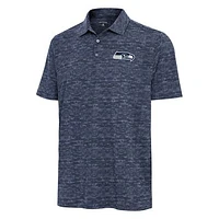 Men's Antigua  Heather Navy Seattle Seahawks Static Polo